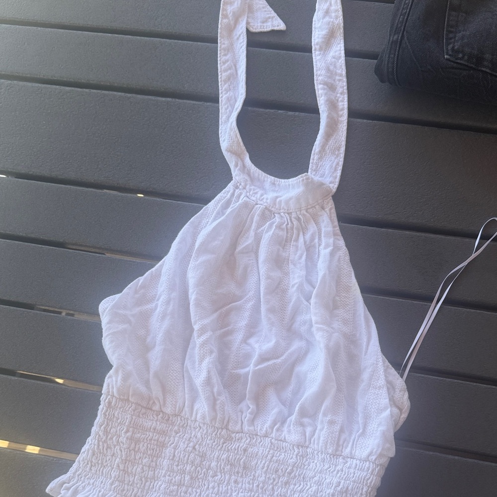 Abercrombie & Fitch White Halter Camisole